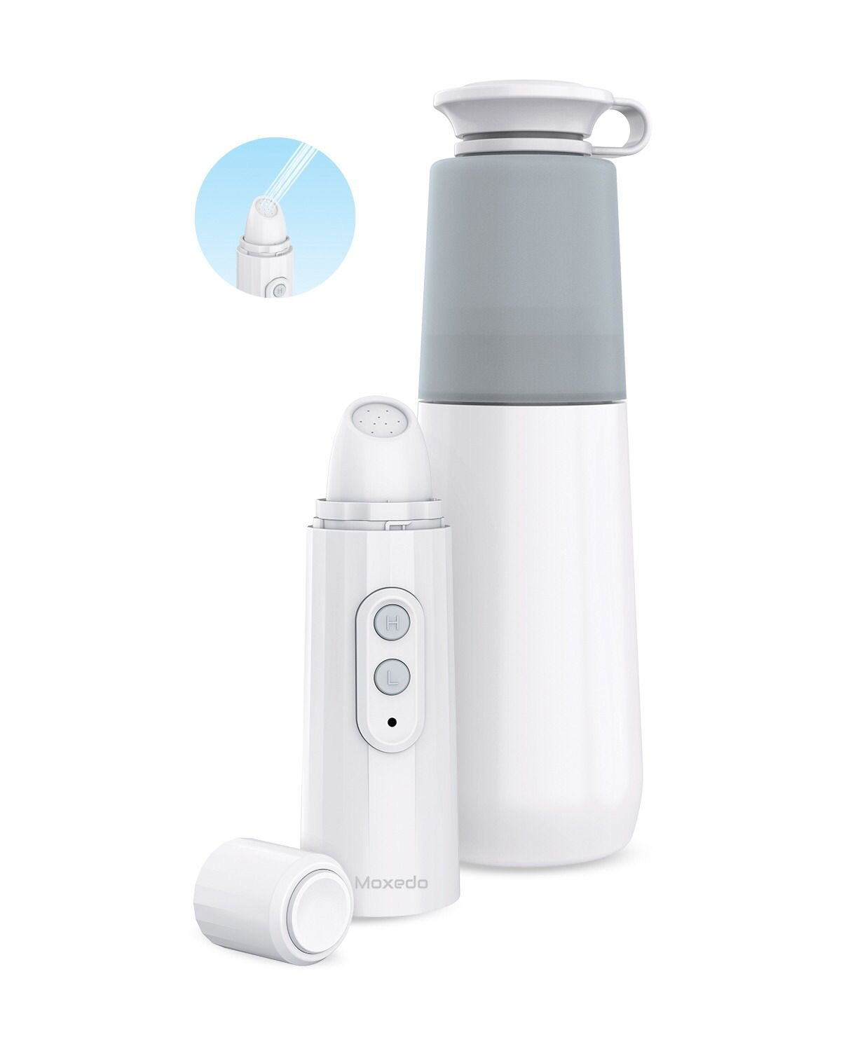 Moxedo Portable Travel Bidet Rechargeable Electric Sprayer Handheld Personal Mini Bidet Dual Mode Water Pressure for Personal Hygiene IPX7 Waterproof with 270ml Water Capacity