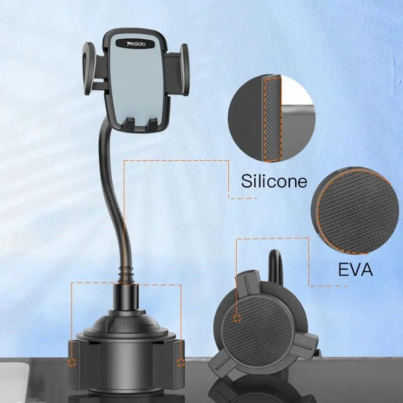 Yesido Long Leg Universal Car Cup Holder Black