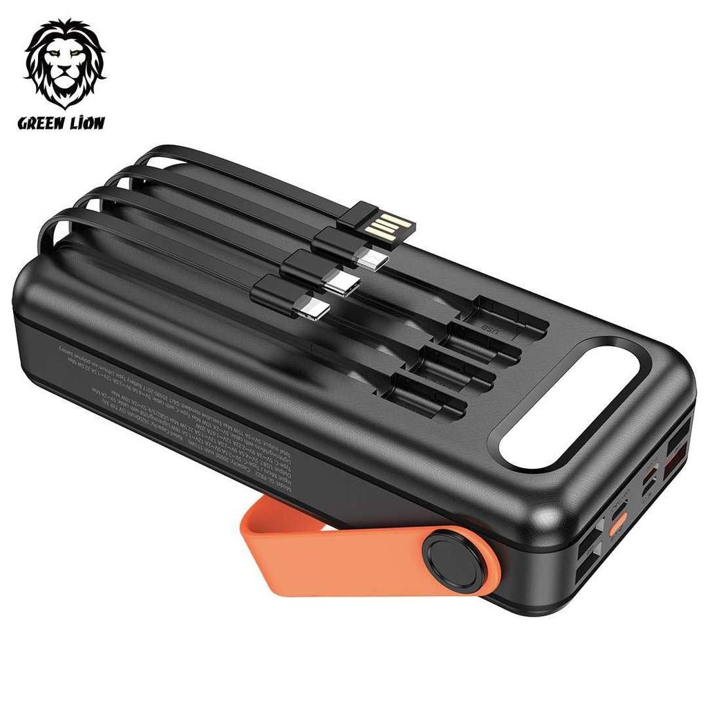 Green Lion Solar Portable Power Bank 30,000mAh PD 20W QC3.0 - Black