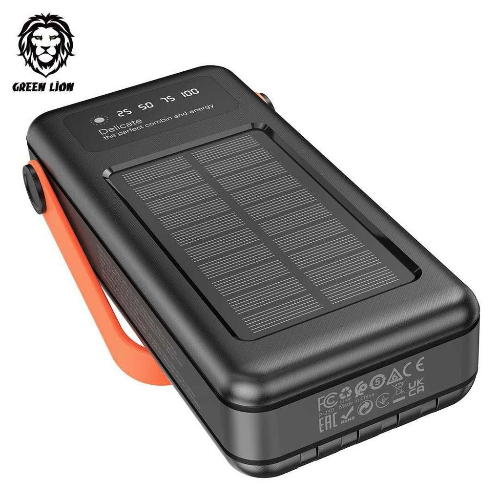 Green Lion Solar Portable Power Bank 30,000mAh PD 20W QC3.0 - Black