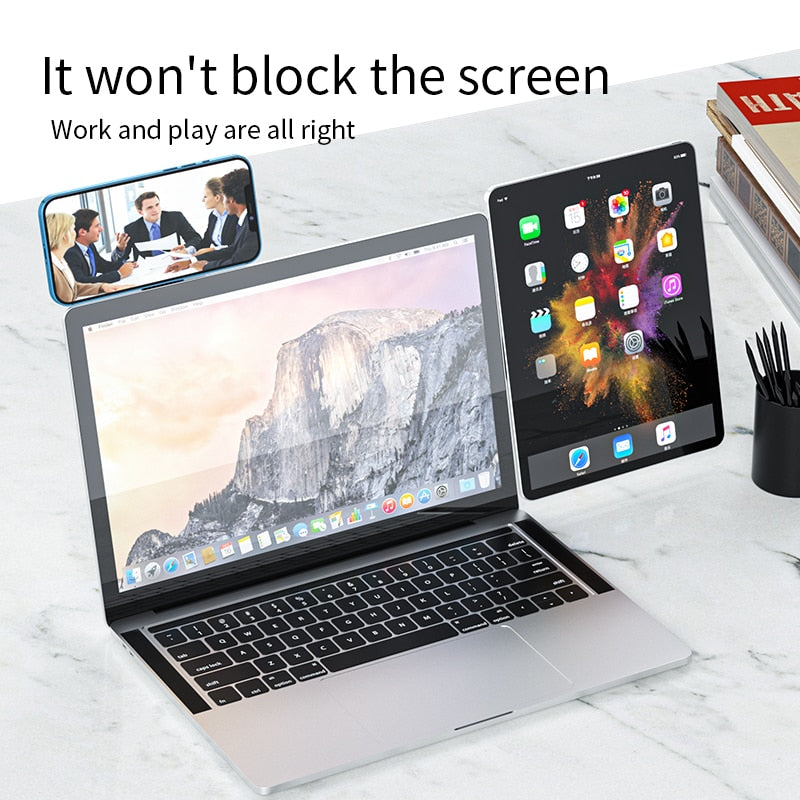 Magnetic Phone Holder attached to Laptop Screen