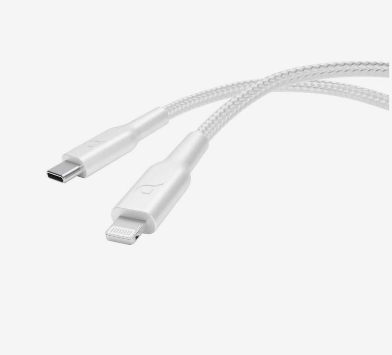 Powerology Braided USB-C To Lightning Data Transfer & Fast Charge Cable 1.2m/4ft | Universal Compatibility. 60W PD