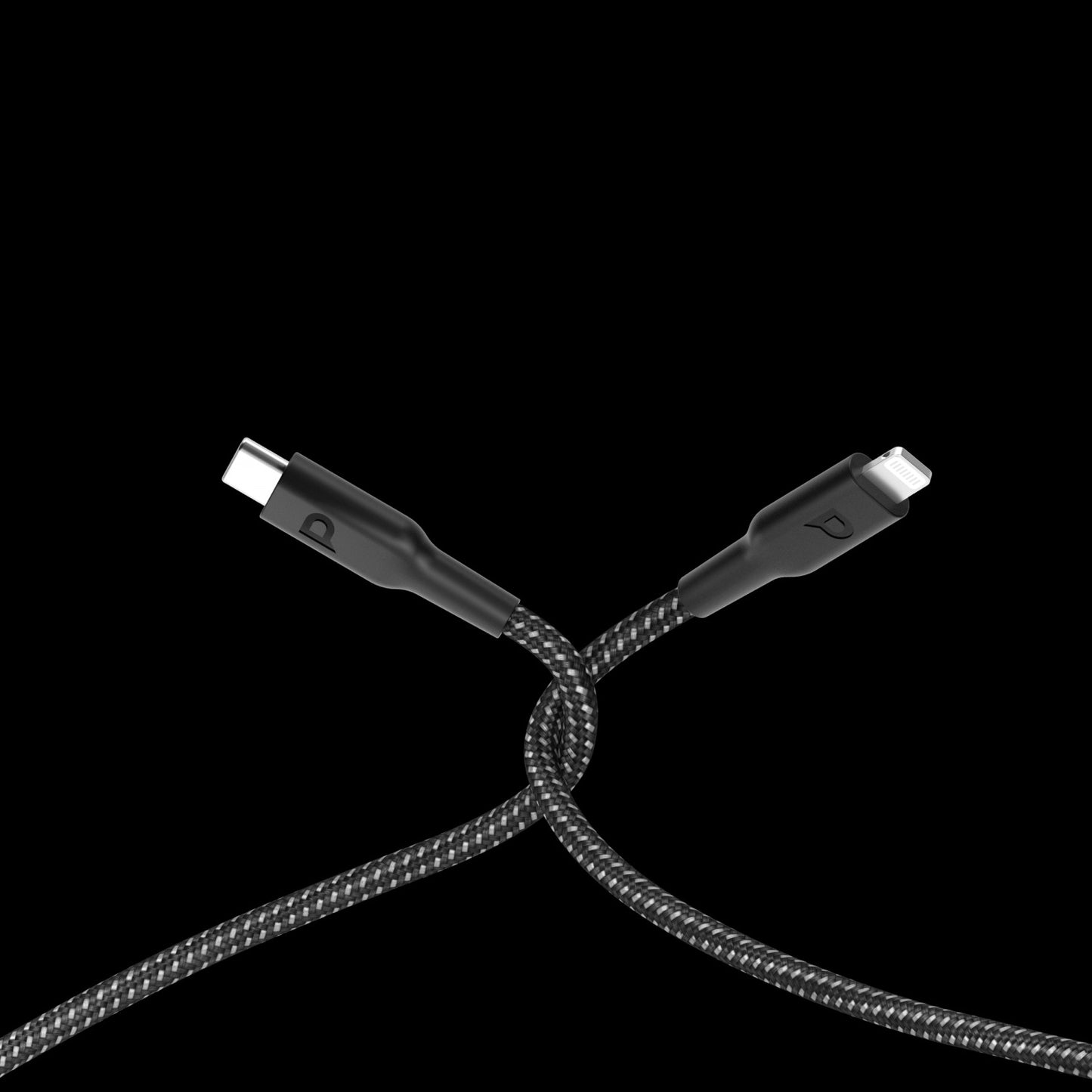 Powerology Braided USB-C To Lightning Data Transfer & Fast Charge Cable 1.2m/4ft | Universal Compatibility. 60W PD