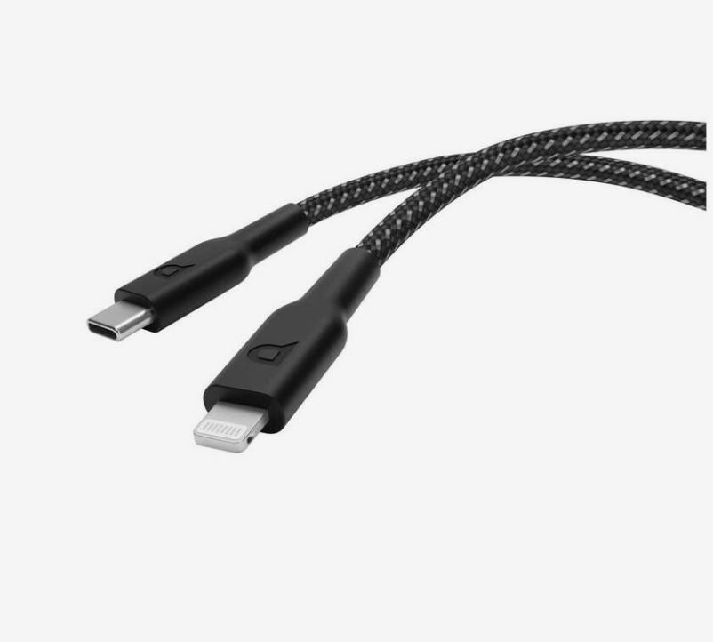 Powerology Braided USB-C To Lightning Data Transfer & Fast Charge Cable 1.2m/4ft | Universal Compatibility. 60W PD