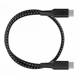 Powerology PCAB008-WH Braided Cable with USB-C To USB-C Data Transfer and Fast Charging 30cm