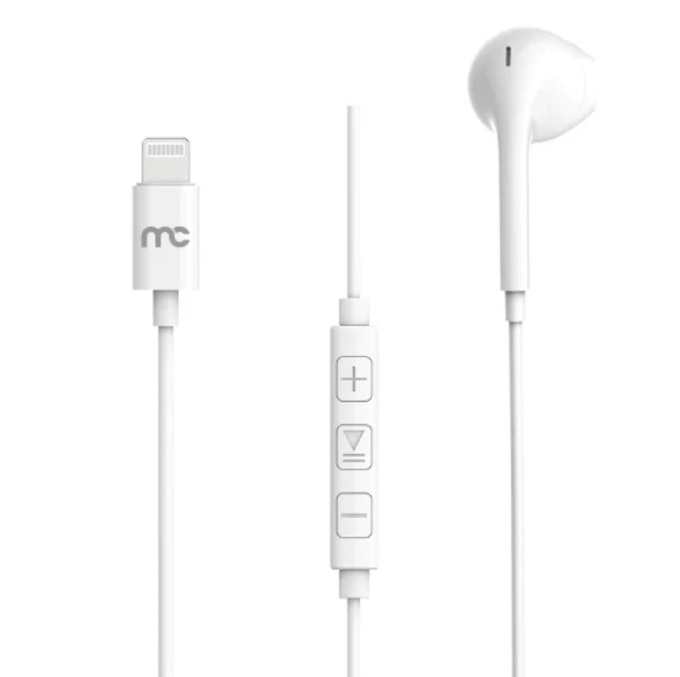 MyCandy WIRED MONO HEADSET Single WITH MFI LIGHTNING CONNECTOR WHITE