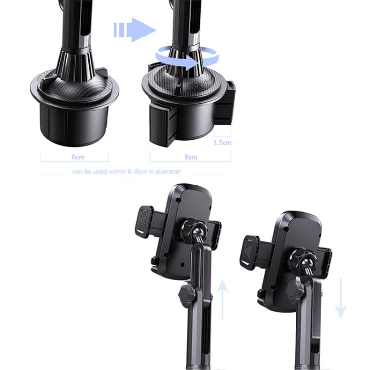 YESIDO C195 360 Degrees Rotating 4-6.7 inch Phone Bracket for Car Cup Holder Stand