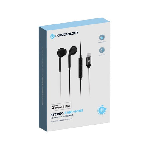 Powerology Stereo MFi Lightning Earphones 1.2M